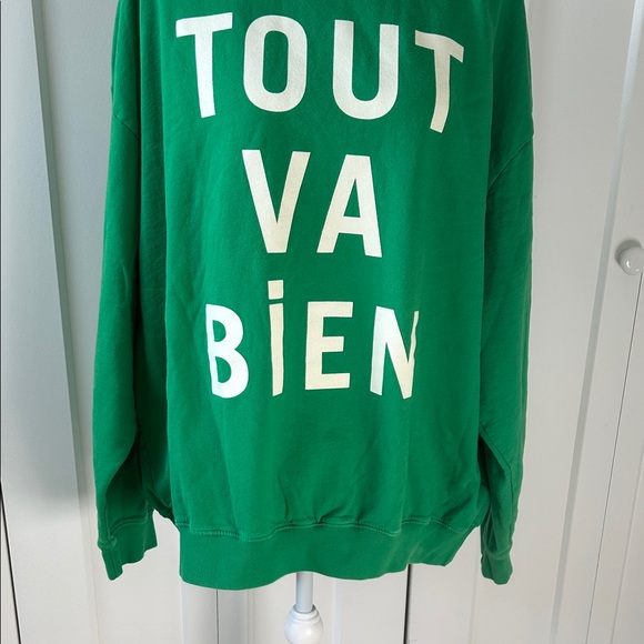 Clare V Tout Va Bien Green Sweatshirt 2XL - Picture 4 of 9